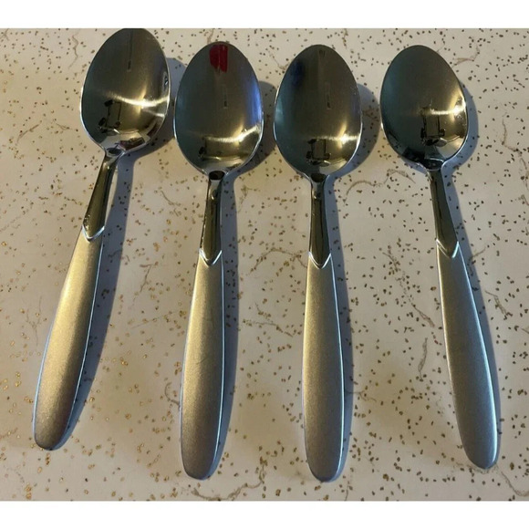 Cambridge Crescent Stainless 4 Teaspoons Frosted Satin Flatware NEW - Picture 1 of 3